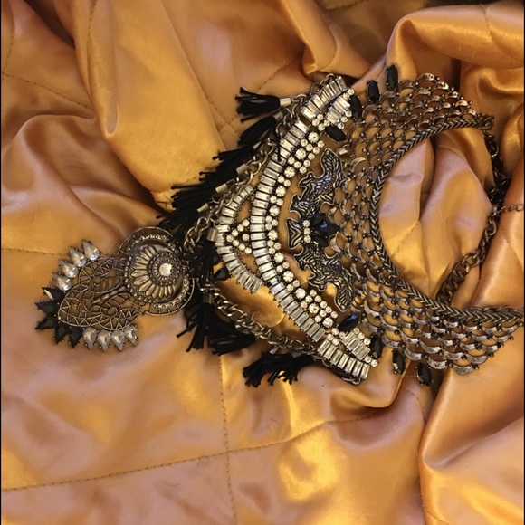 Silver Tribal Statement Necklace A9 - Picture 1 of 5